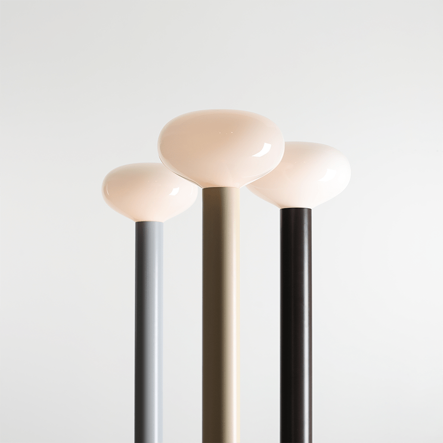 FLO OPAL GLASS ORB FLOOR LIGHT GREY - DYKE & DEAN