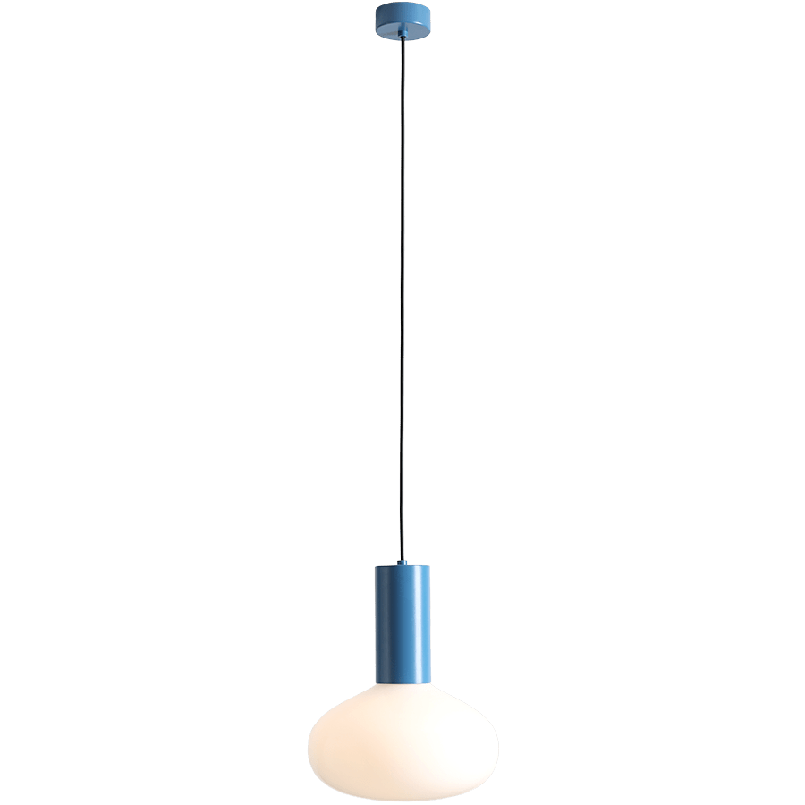 FLO OPAL GLASS ORB LARGE PENDANT LIGHT BLUE - DYKE & DEAN