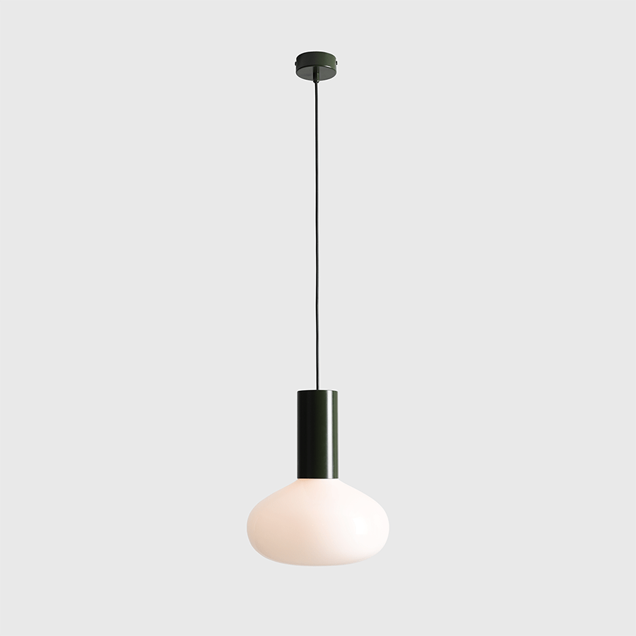 FLO OPAL GLASS ORB LARGE PENDANT LIGHT MOSS GREEN - DYKE & DEAN