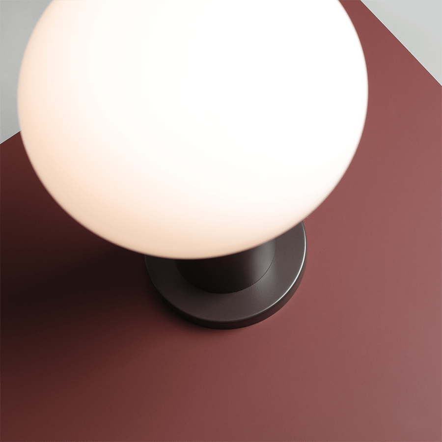 FLO OPAL GLASS ORB SMALL TABLE LIGHT MOSS GREEN - DYKE & DEAN