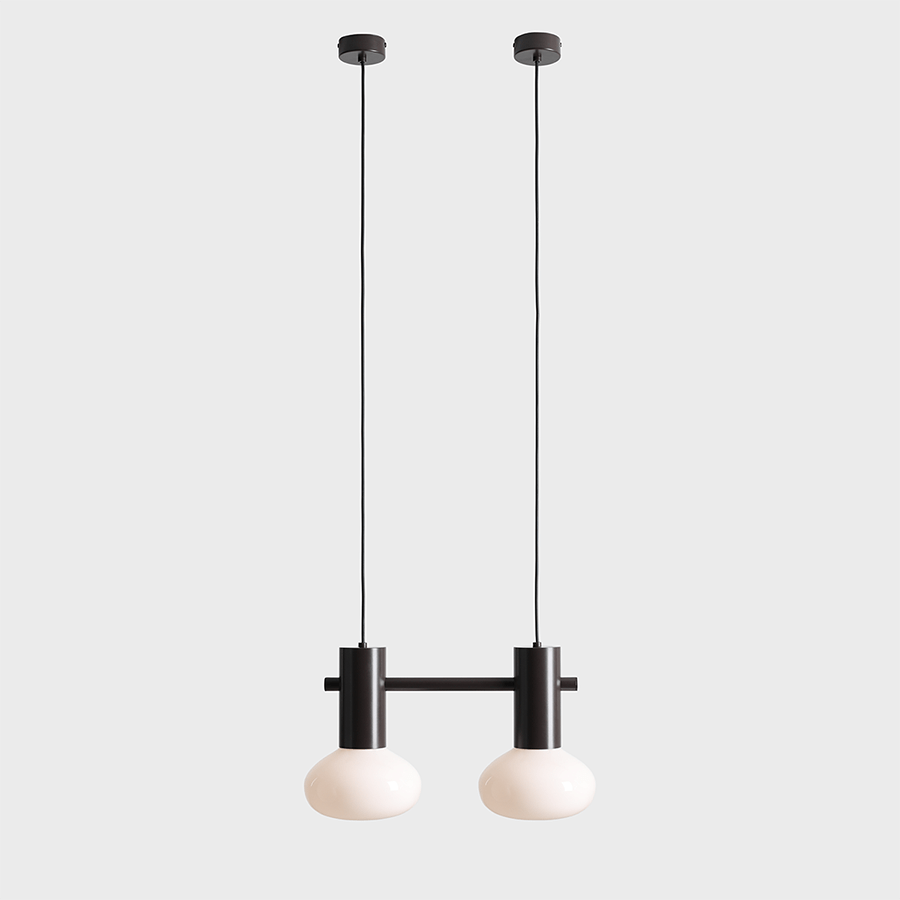 FLO SUSPENSION PENDANT 2 OPAL GLASS LIGHT MOKKA - DYKE & DEAN