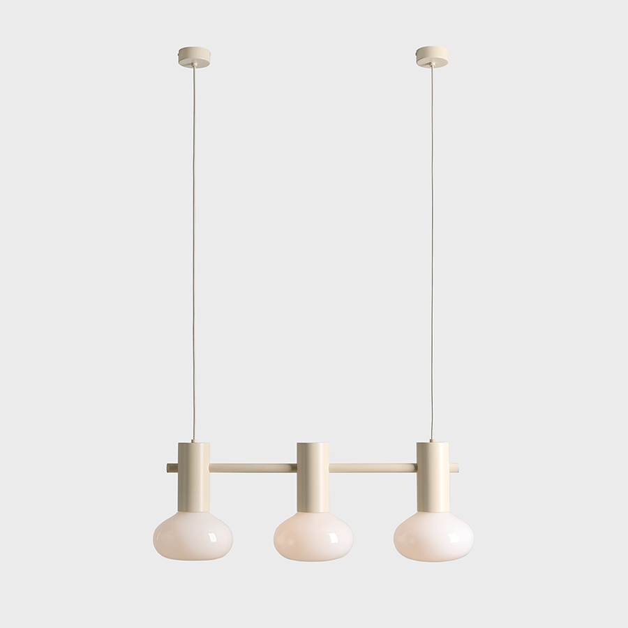 FLO SUSPENSION PENDANT 3 OPAL GLASS LIGHT CREAM - DYKE & DEAN