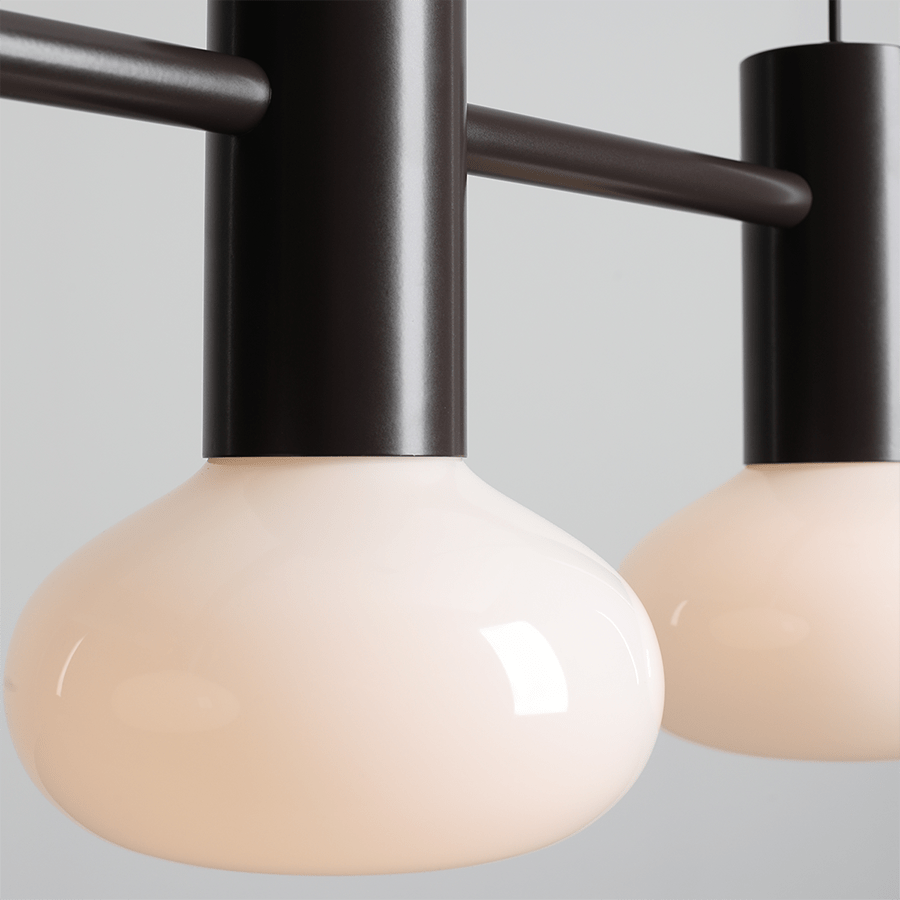 FLO SUSPENSION PENDANT 3 OPAL GLASS LIGHT MOKKA - DYKE & DEAN
