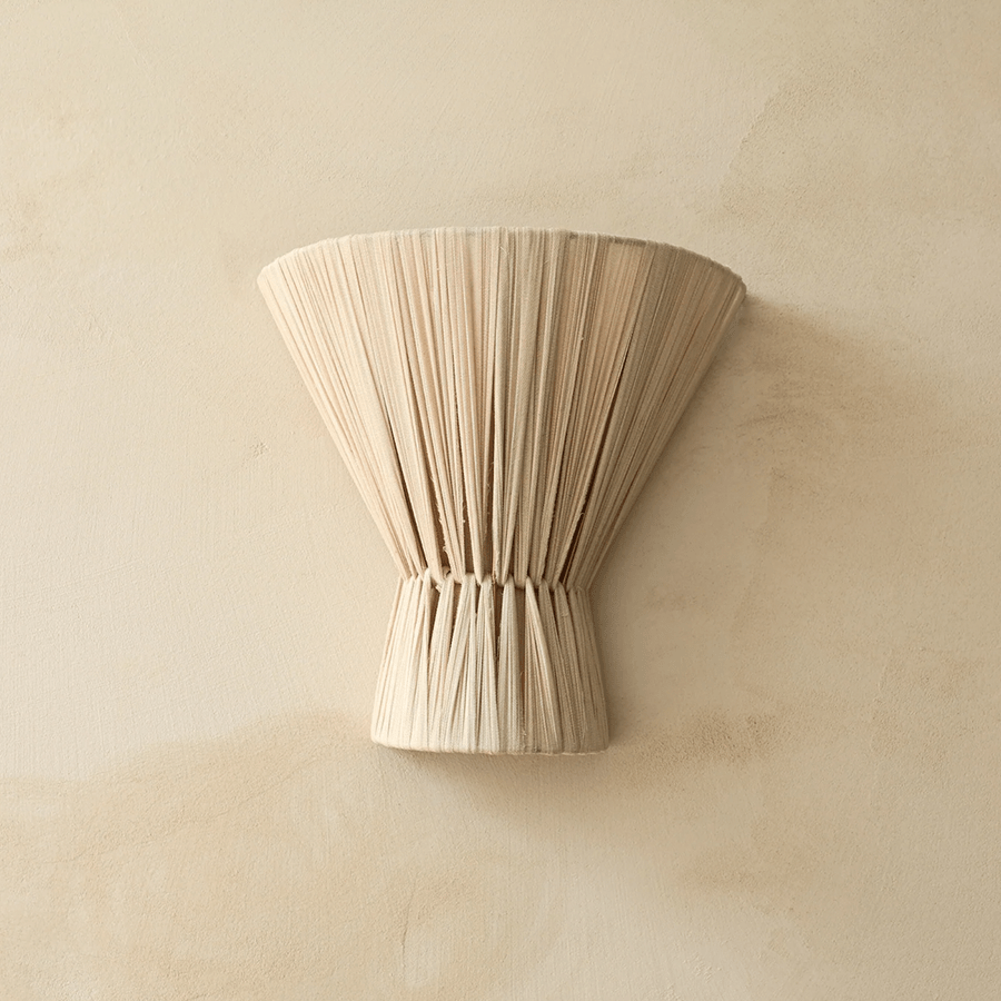 FLUME NATURAL LINEN CLOTH WALL LIGHT - DYKE & DEAN