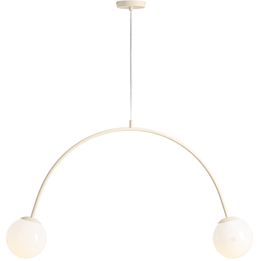 FORM OBJECTS HANGING LIGHT BAR LOOP 2 GLOBE CREAM - DYKE & DEAN