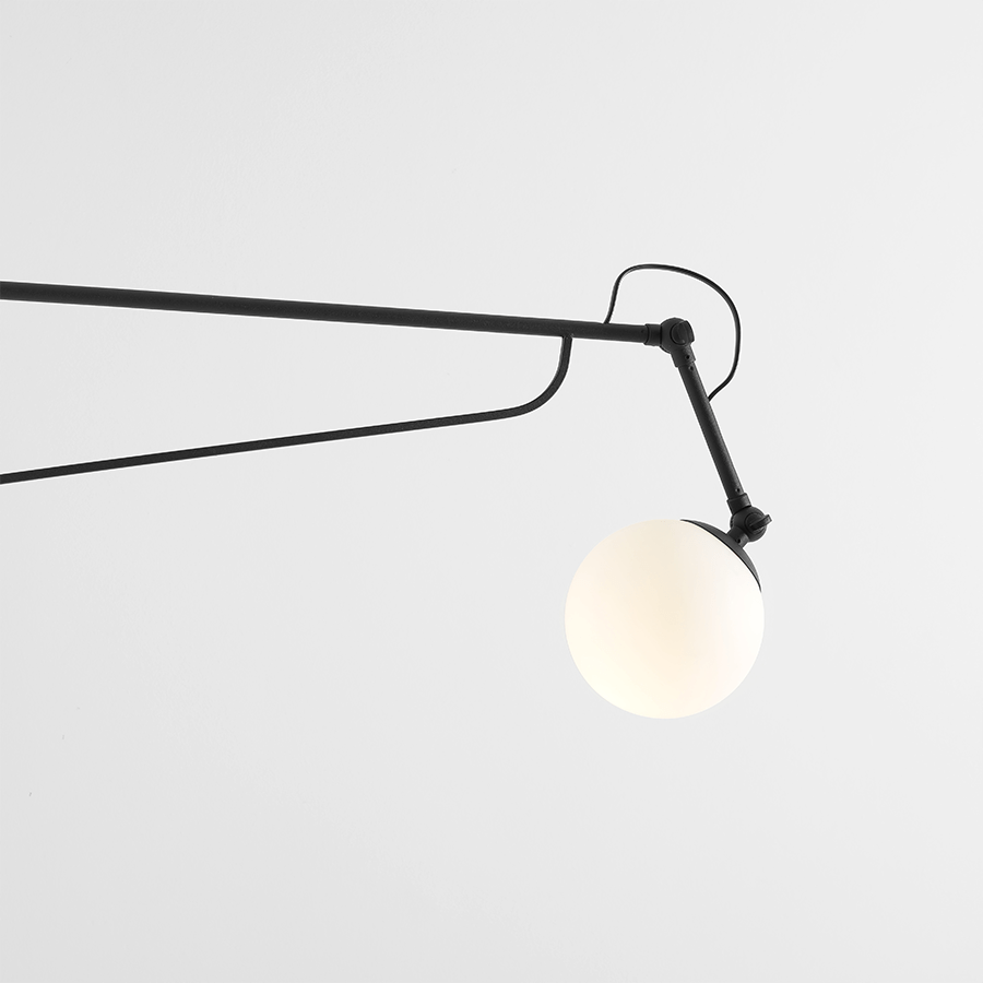 FUNCTIONAL ADJUSTABLE LONG WALL ARM LIGHT BLACK - DYKE & DEAN