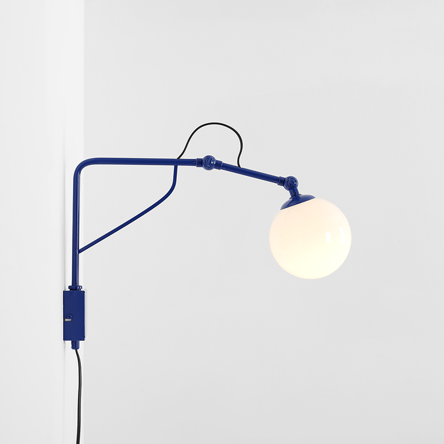 FUNCTIONAL ADJUSTABLE WALL ARM LIGHT COBALT - DYKE & DEAN