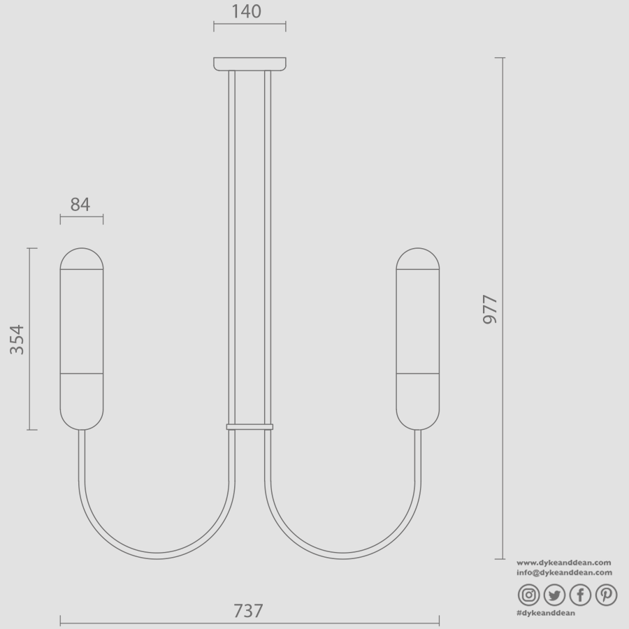 FUNSUI CHANDELIER FIXED CEILING LIGHT BLACK - DYKE & DEAN