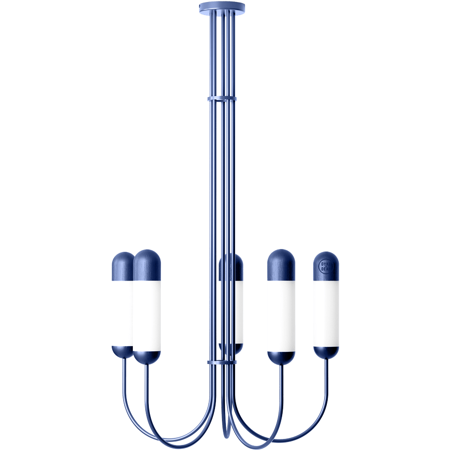 FUNSUI CHANDELIER FIXED LIGHT LONG NAVY BLUE - DYKE & DEAN