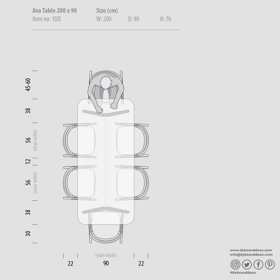 GAZZDA AVA OAK DINING TABLE 200 X 90 - DYKE & DEAN