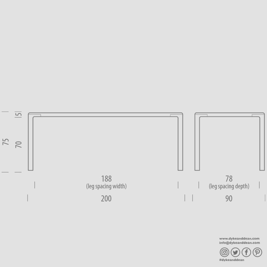 GAZZDA DERVEN TABLE WALNUT 200X90 - DYKE & DEAN