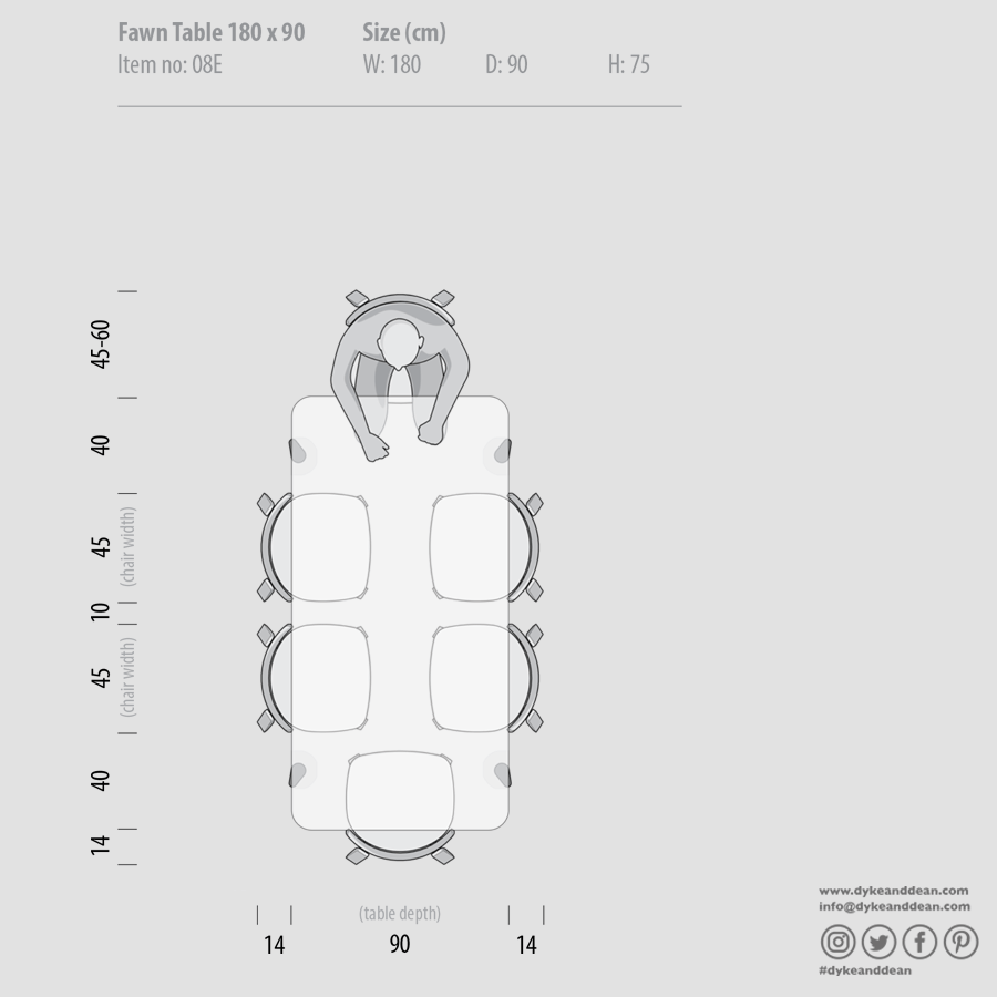 GAZZDA FAWN OAK DINING TABLE 180 - DYKE & DEAN