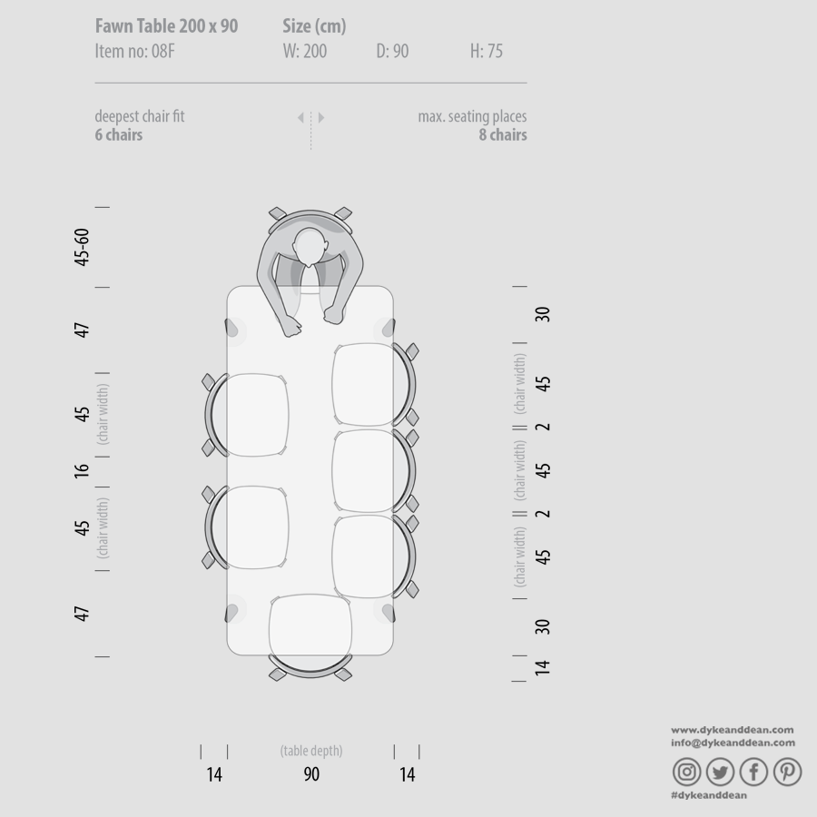 GAZZDA FAWN OAK DINING TABLE 200 - DYKE & DEAN