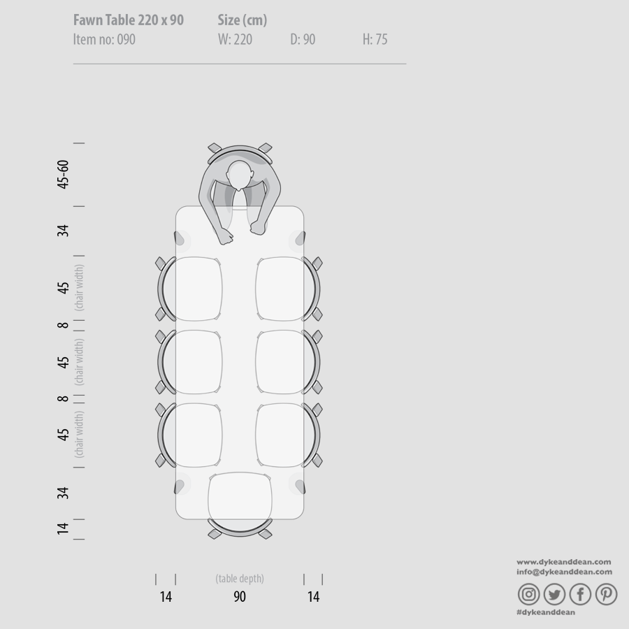 GAZZDA FAWN OAK DINING TABLE 220 - DYKE & DEAN