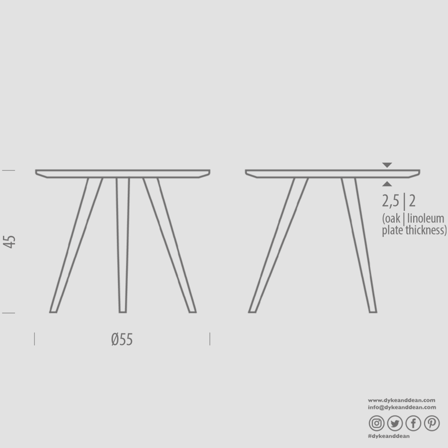 GAZZDA ROUND ARP TABLE NATURAL OAK 55CM - DYKE & DEAN