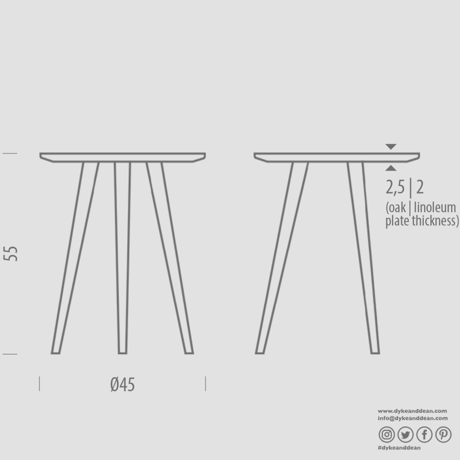 GAZZDA ROUND ARP TABLE SMOKED OAK 45CM - DYKE & DEAN