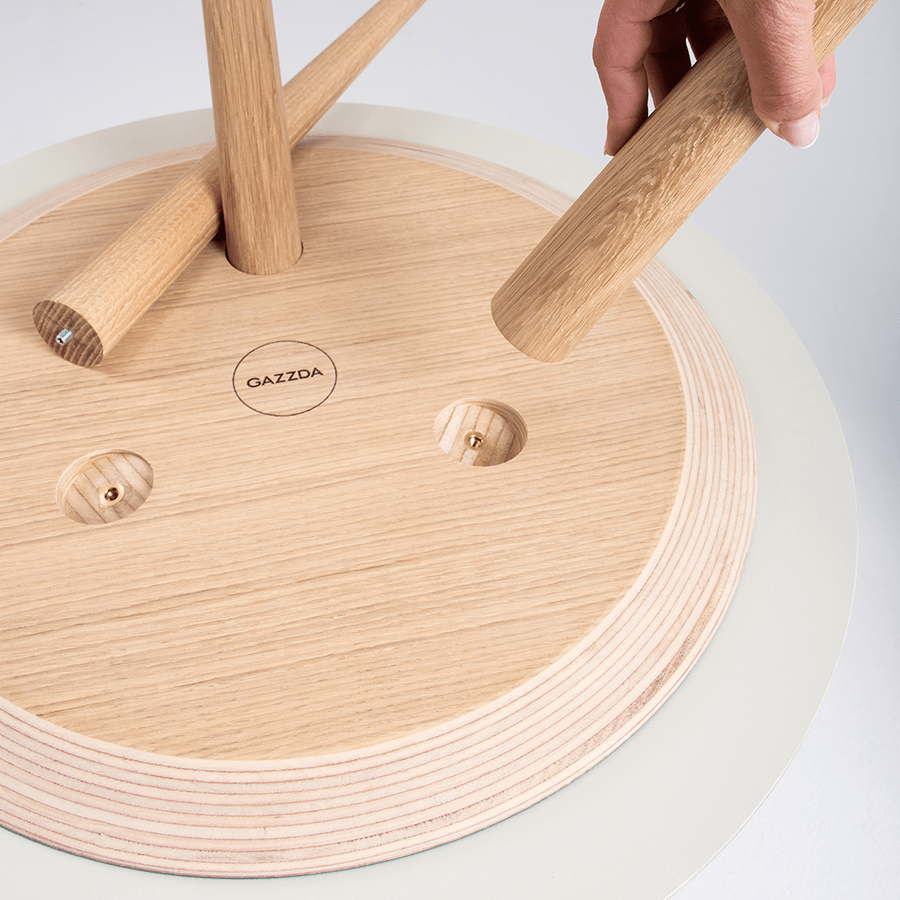 GAZZDA ROUND ARP TABLE WHITE OAK 55CM - DYKE & DEAN