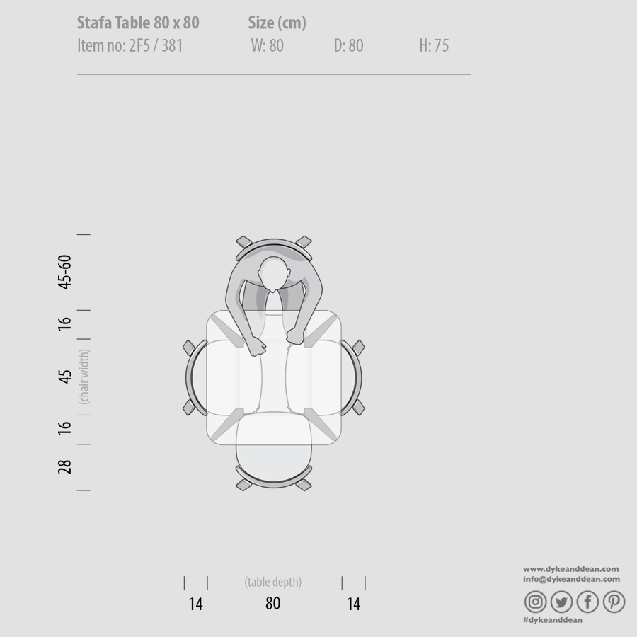 GAZZDA SQUARE STAFA TABLE NATURAL OAK 80CM - DYKE & DEAN