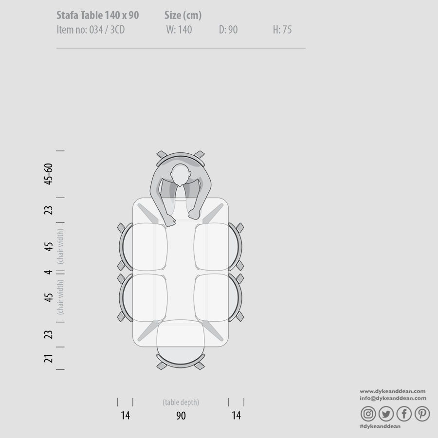 GAZZDA STAFA TABLE SMOKED OAK 140 x 90 - DYKE & DEAN