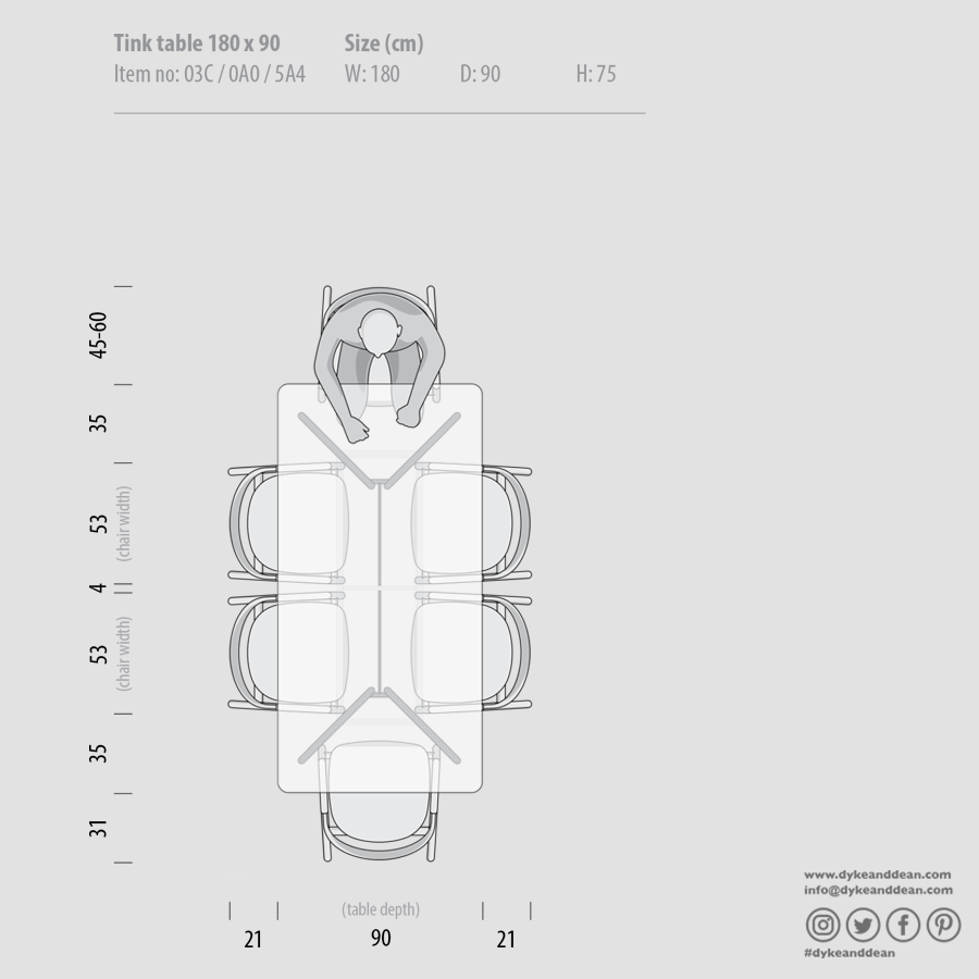 GAZZDA TINK DINING TABLE SMOKED OAK 180 x 90 - DYKE & DEAN