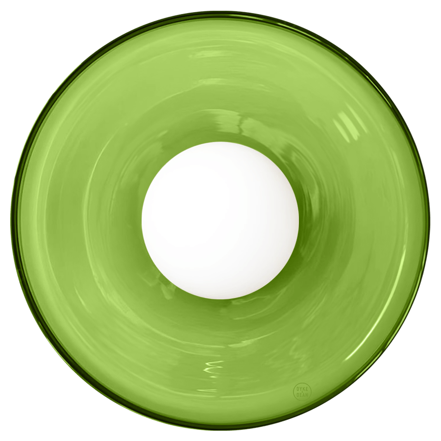 GLASS DISC WALL LIGHT APPLE GREEN 250mm - DYKE & DEAN