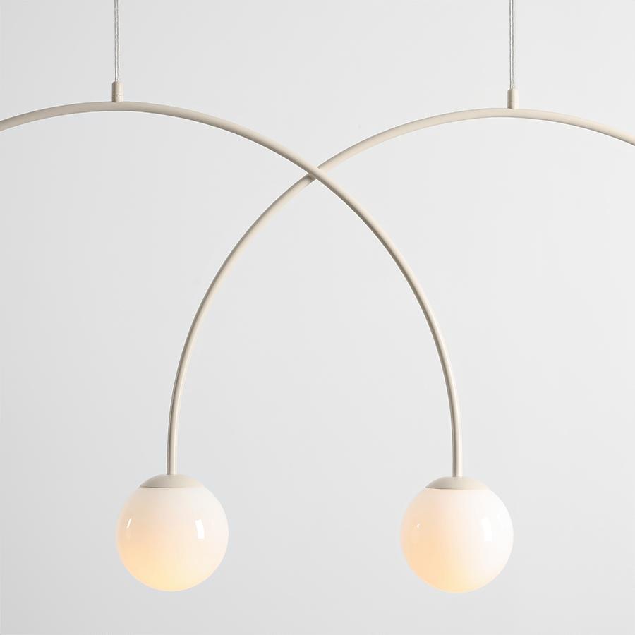 GLOBE HANGING CEILING LIGHT 4 CREAM LARGE - DYKE & DEAN