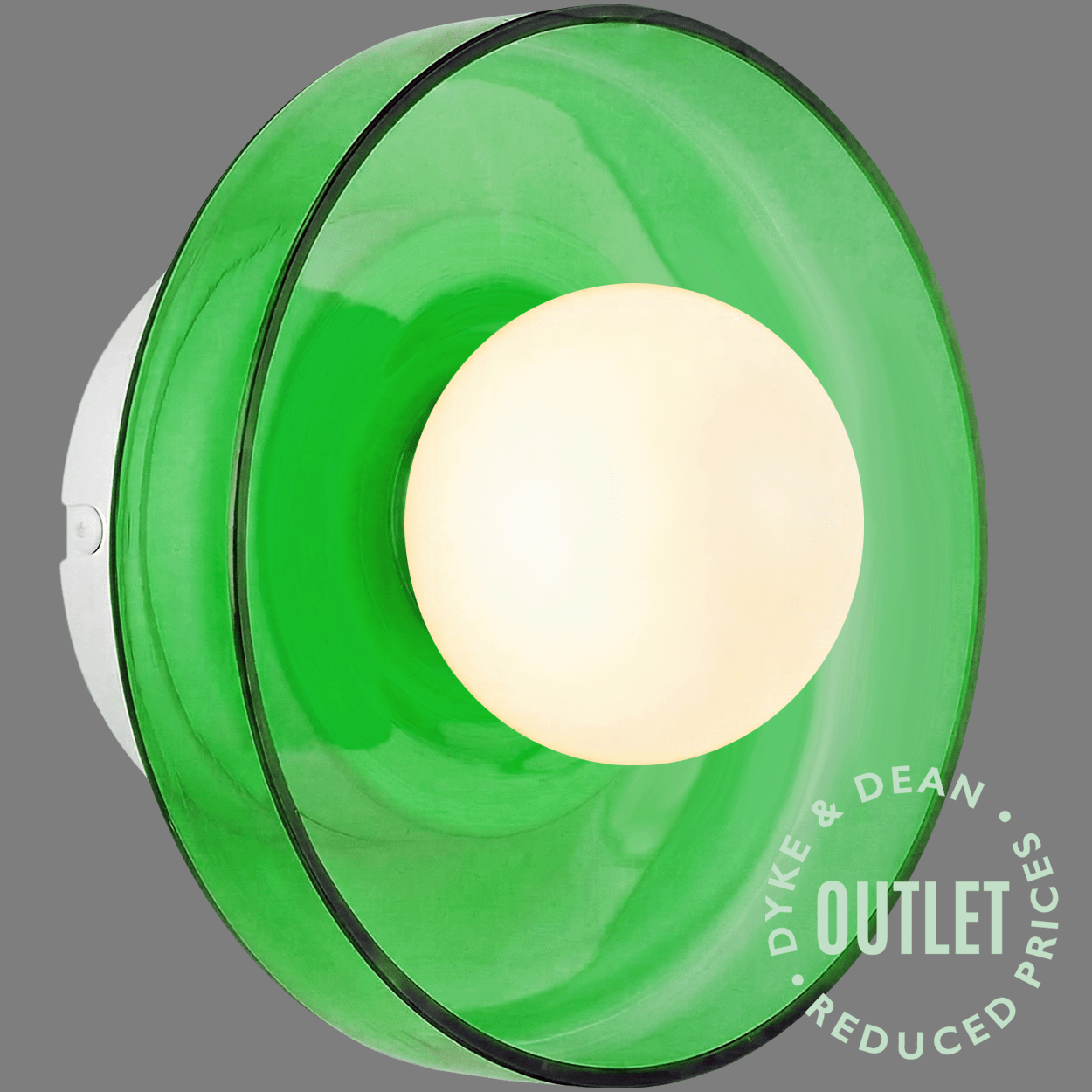 GREEN GLASS SCONCE WALL LIGHT SMALL OUTLET - DYKE & DEAN