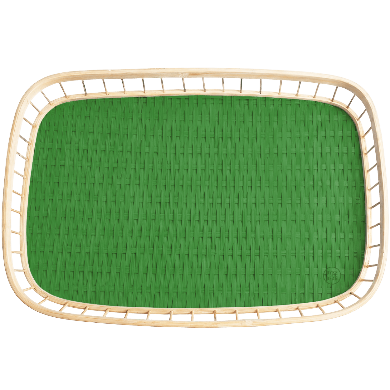 GREEN RATTAN SERVING TRAY - DYKE & DEAN