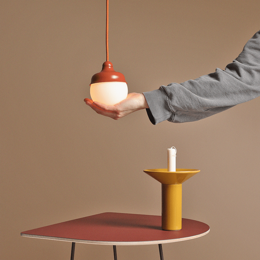 HANGING PENDANT GLOBE LIGHT RED - DYKE & DEAN