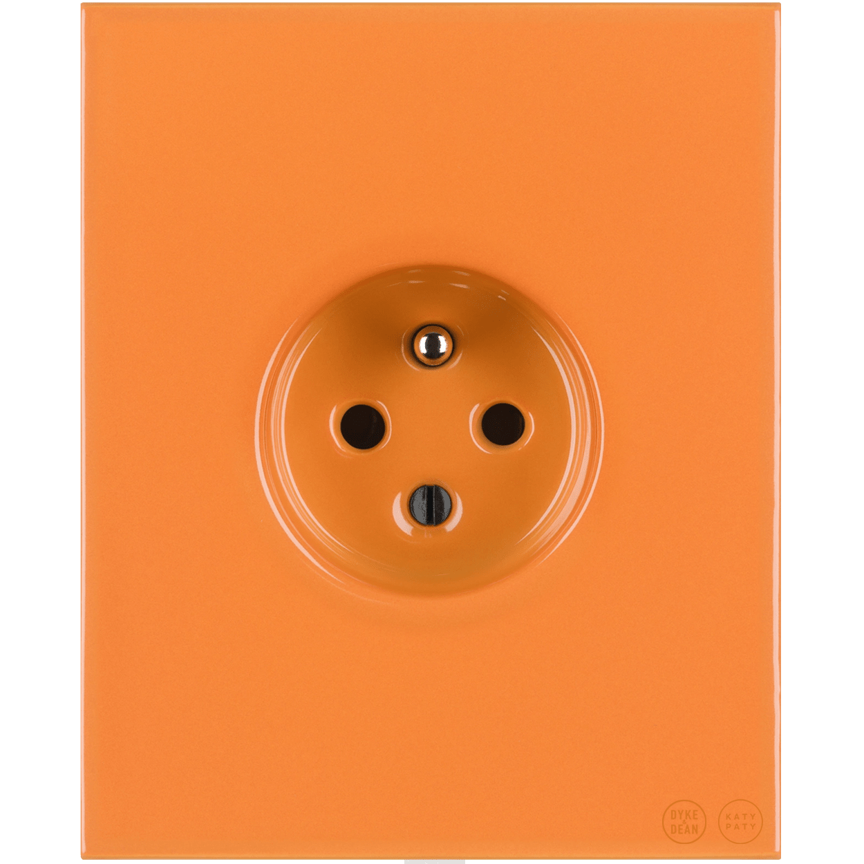 KATY PATY PORCELAIN PLATE 2 PIN EURO WALL SOCKET CARROT - DYKE & DEAN