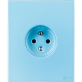 Pastel Blue Katy Paty porcelain plate 2-pin Euro wall socket