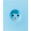 Pastel Blue Katy Paty porcelain plate 2-pin Euro wall socket