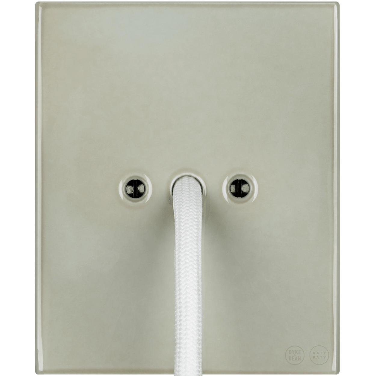 KATY PATY PORCELAIN PLATE WALL CABLE GLAND SOCKET GREY GREEN - DYKE & DEAN