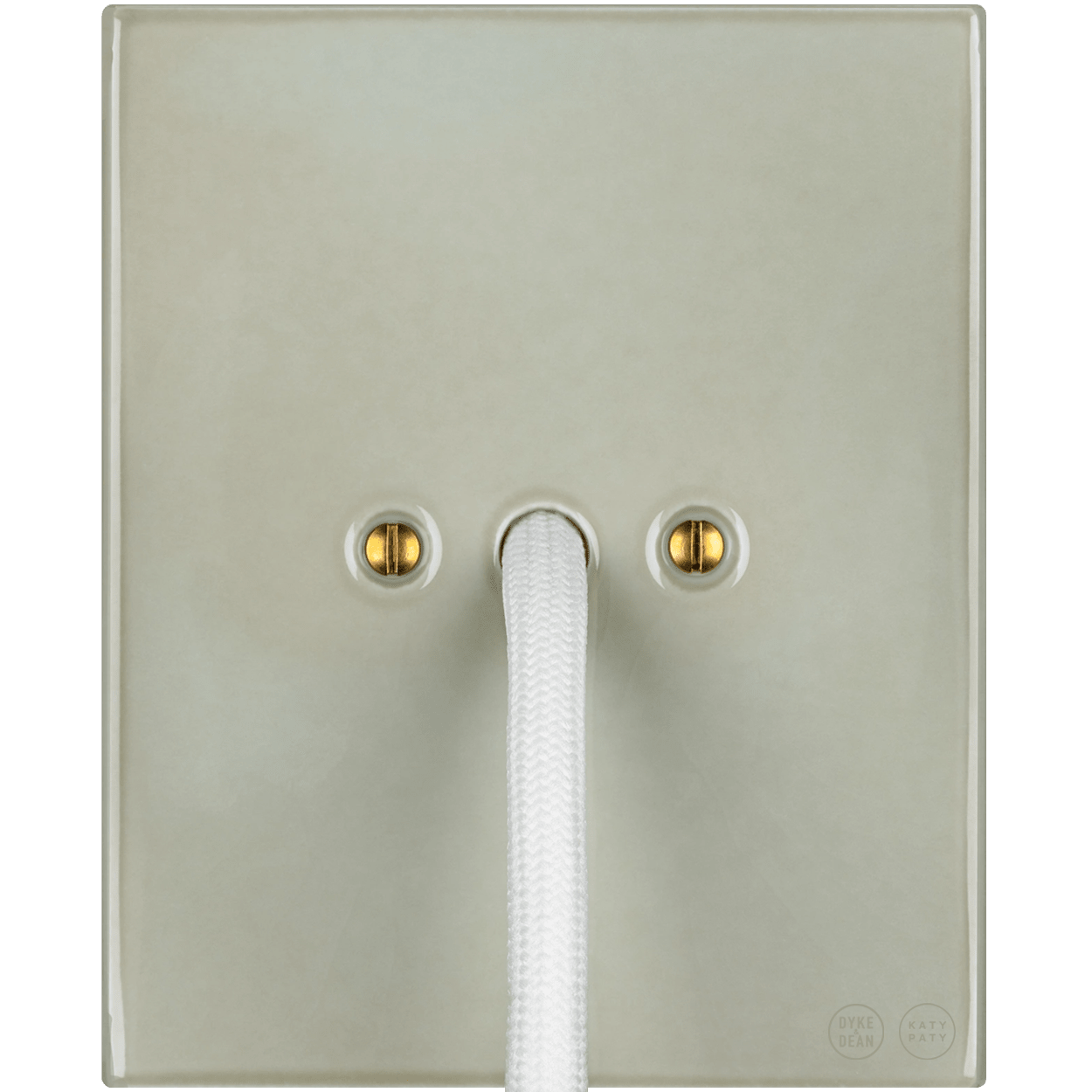 KATY PATY PORCELAIN PLATE WALL CABLE GLAND SOCKET GREY GREEN - DYKE & DEAN