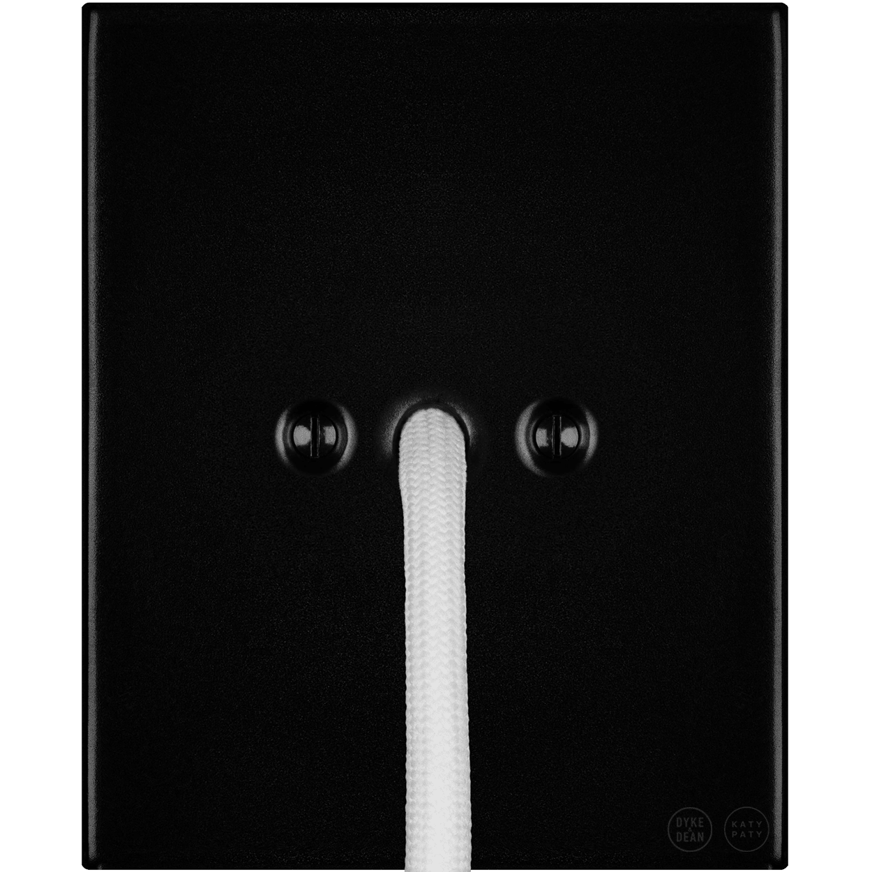 KATY PATY PORCELAIN PLATE WALL CABLE GLAND SOCKET MATTE BLACK - DYKE & DEAN