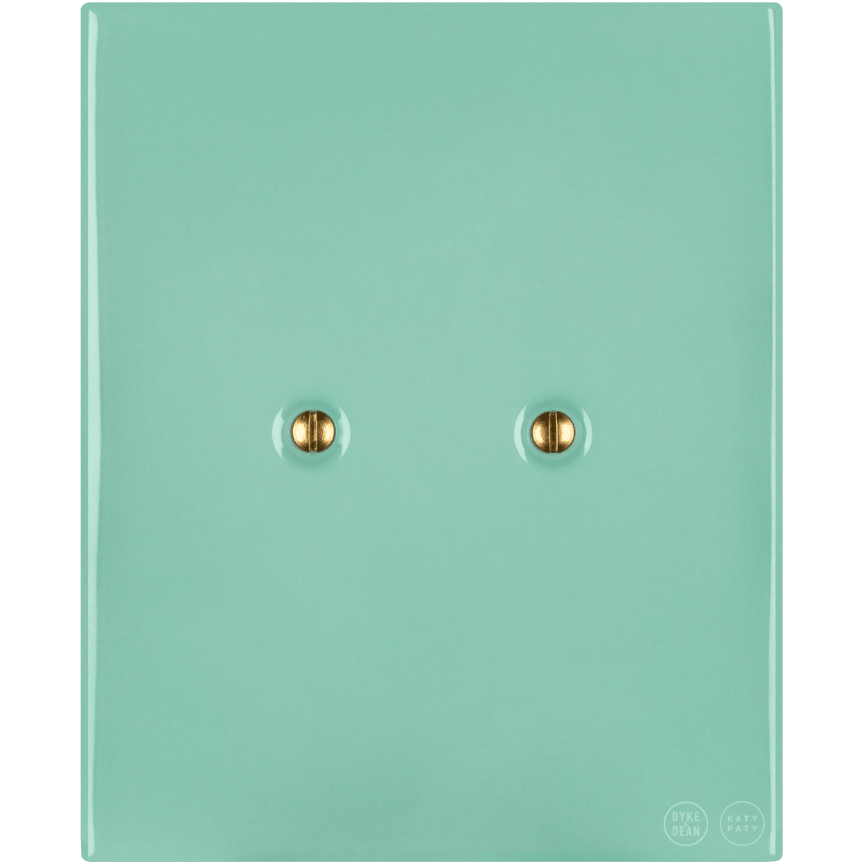 KATY PATY PORCELAIN PLATE WALL END SOCKET MINT GREEN - DYKE & DEAN