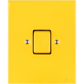 KATY PATY PORCELAIN PLATE WALL LIGHT SWITCH FAT BUTTON YELLOW - DYKE & DEAN