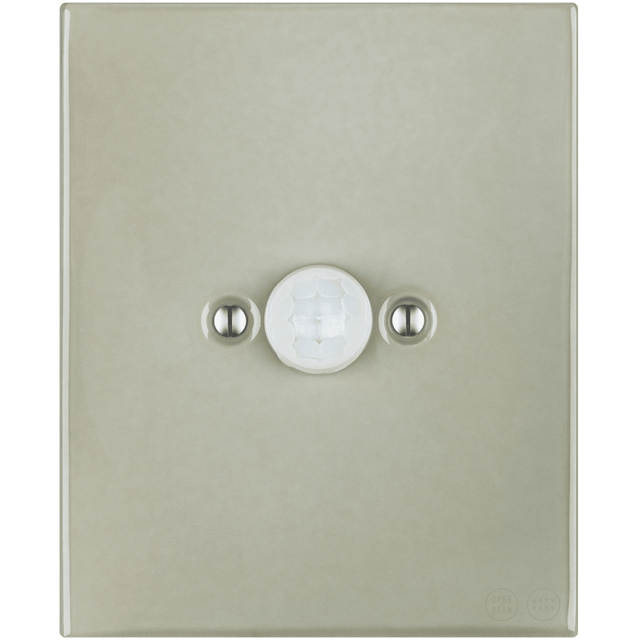 KATY PATY PORCELAIN PLATE WALL MOTION SENSOR GREY GREEN - DYKE & DEAN