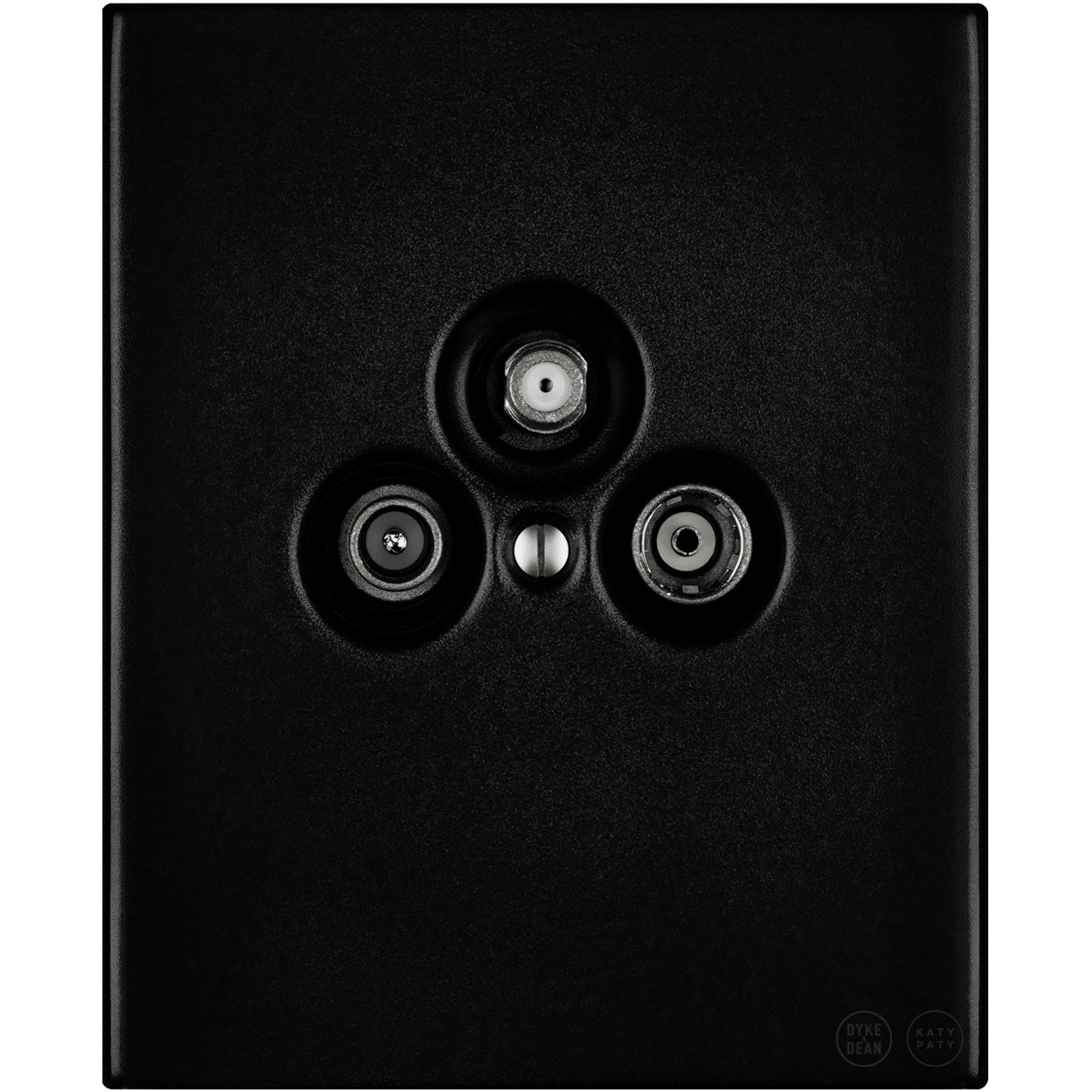 KATY PATY PORCELAIN PLATE WALL SOCKET TV ANTENNA MATTE BLACK - DYKE & DEAN