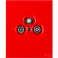 KATY PATY PORCELAIN PLATE WALL SOCKET TV ANTENNA RED - DYKE & DEAN