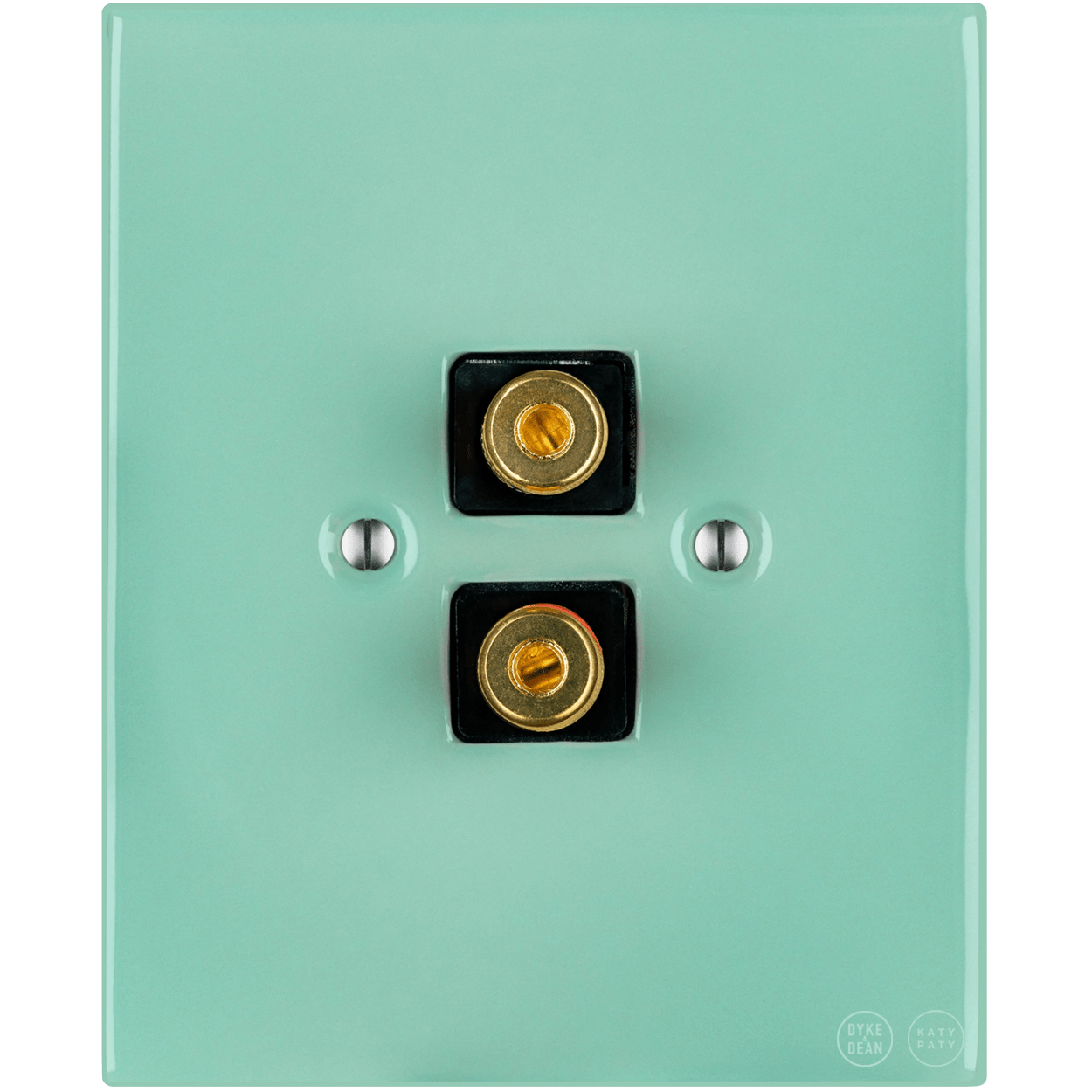 KATY PATY PORCELAIN PLATE WALL SPEAKER SOCKET MINT GREEN - DYKE & DEAN
