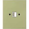 Moss Green porcelain USB charger wall socket by Katy Paty