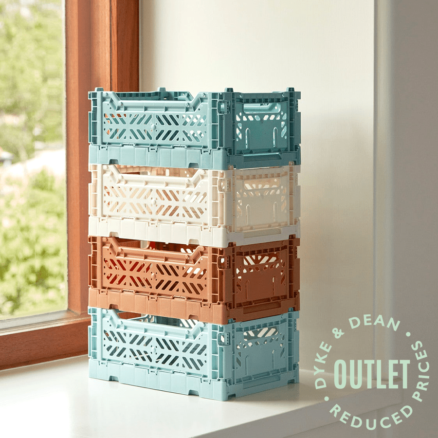 LARGE MAXI STACKING CRATE ALMOND GREEN OUTLET - DYKE & DEAN