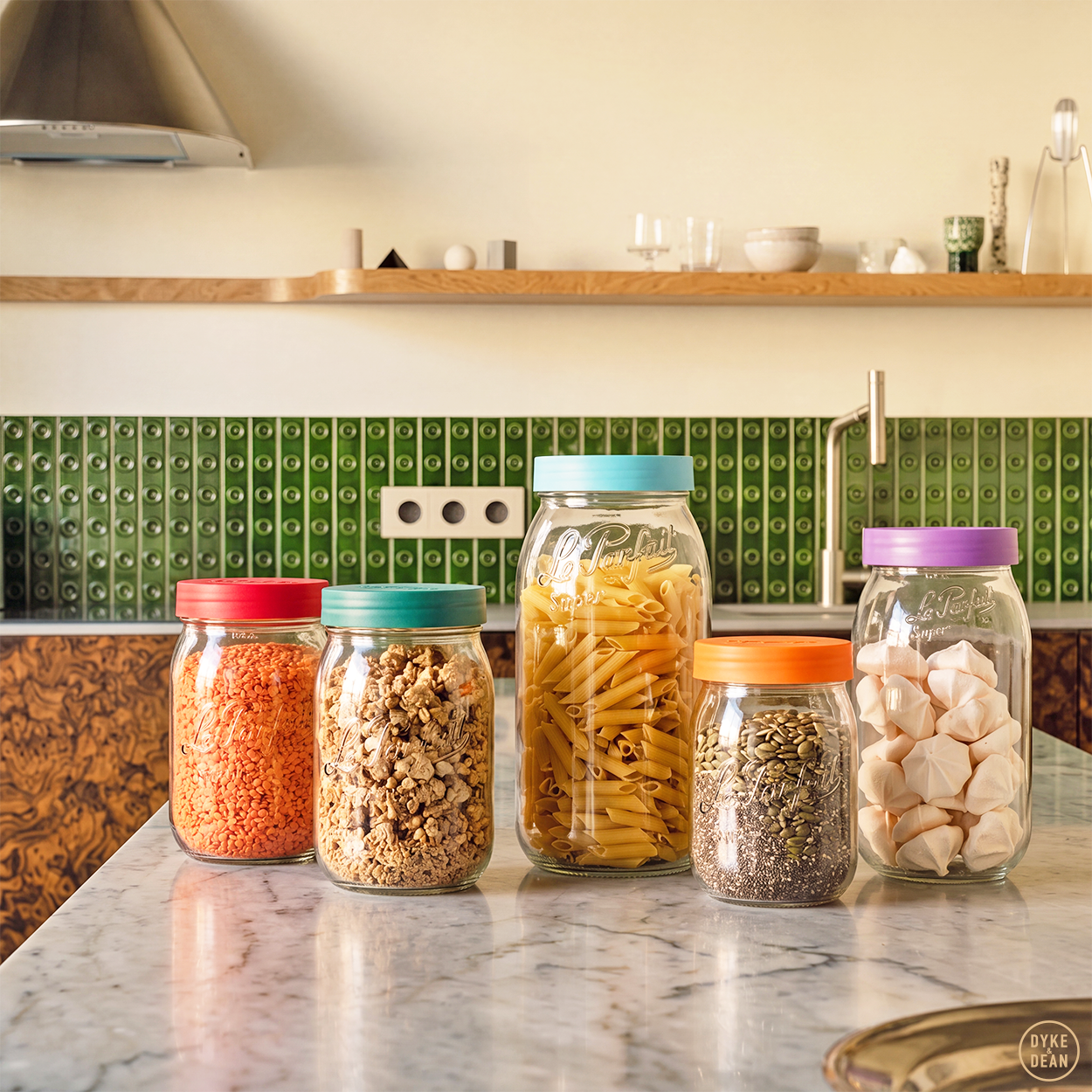 LE PARFAIT TEAL TOP JAR 1.0L - DYKE & DEAN