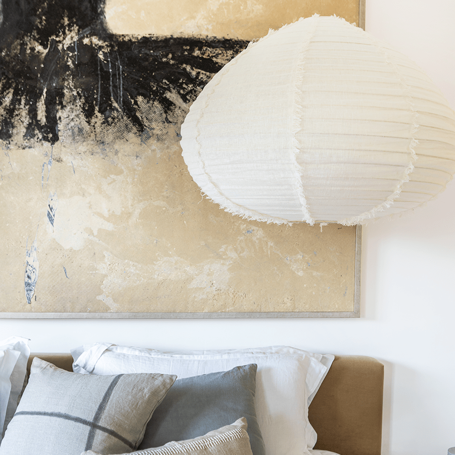 LONG BAO LINEN LIGHT SHADE LARGE - DYKE & DEAN