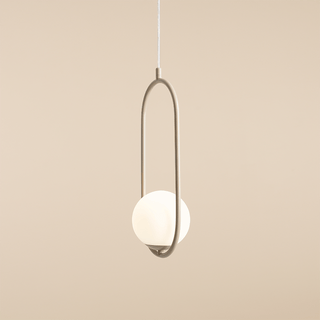 LOOP GLASS GLOBE PENDANT RIVA OPAL BEIGE - DYKE & DEAN