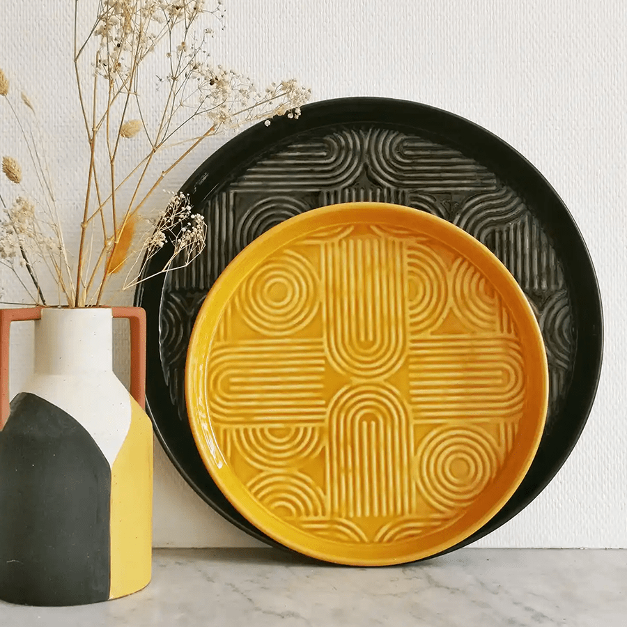 LUX PLATEAU TRAY LARGE GREEN 450mm - DYKE & DEAN