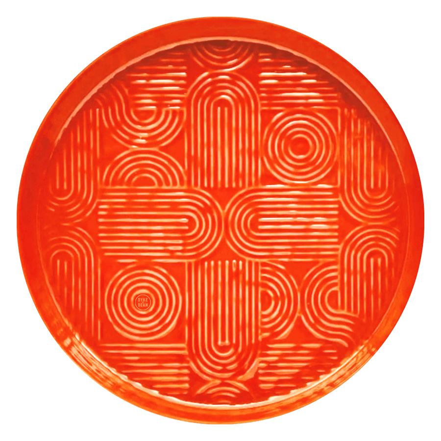 LUX PLATEAU TRAY LARGE ORANGE 450mm - DYKE & DEAN