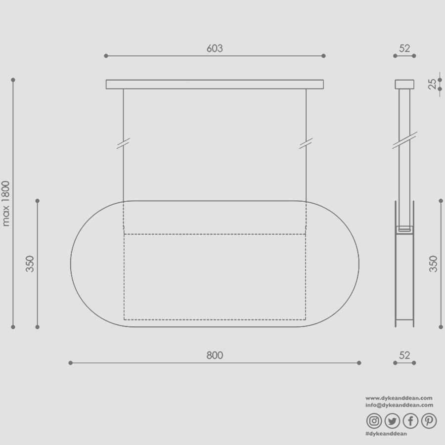MALUMI A SUSPENSION PENDANT LIGHT NAVY BLUE - DYKE & DEAN