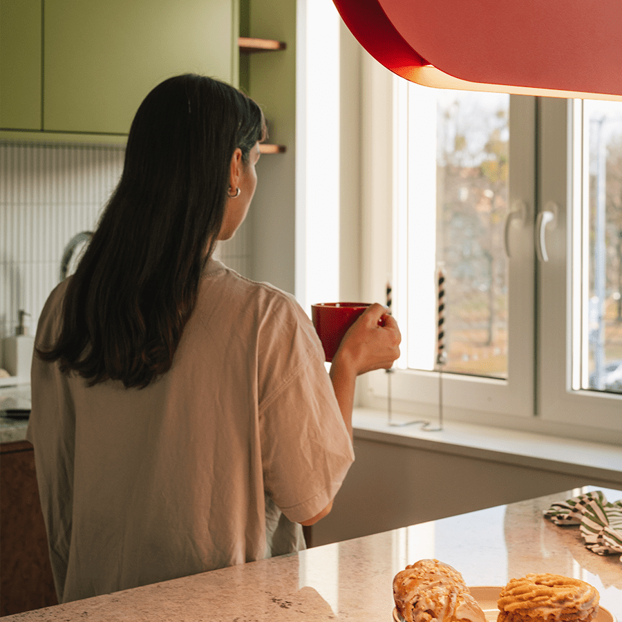MALUMI A SUSPENSION PENDANT LIGHT RED ORANGE - DYKE & DEAN
